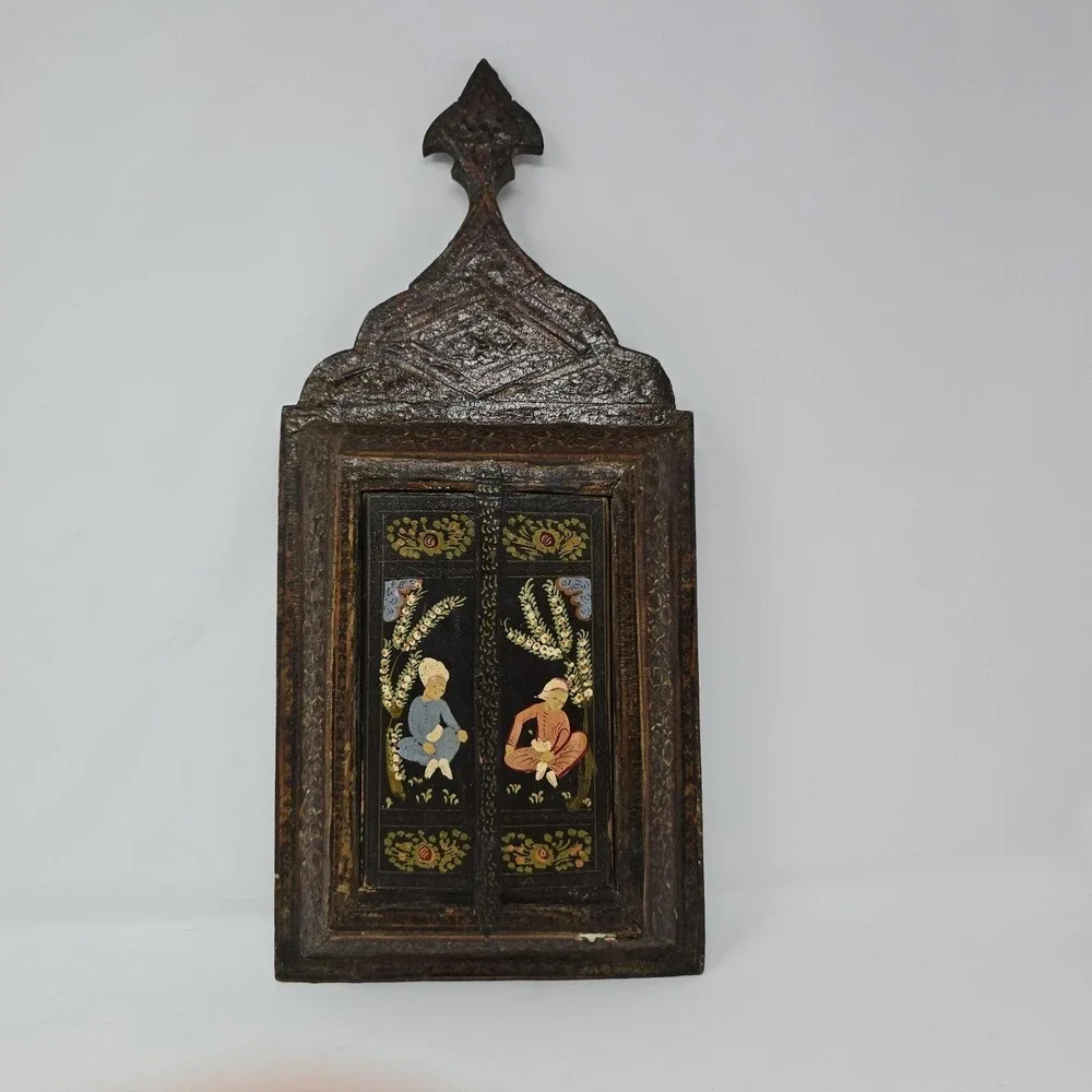 ANTIQUE INDO PERSIAN HAND PAINTED PAPIER MACHE ISLAMIC WALL ART 7